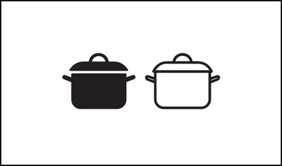 Pot vector outline and silhouette design