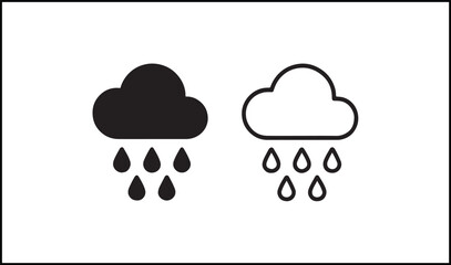 Rain vector outline and silhouette design