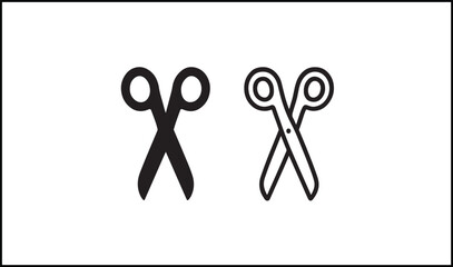 Scissor vector outline and silhouette design