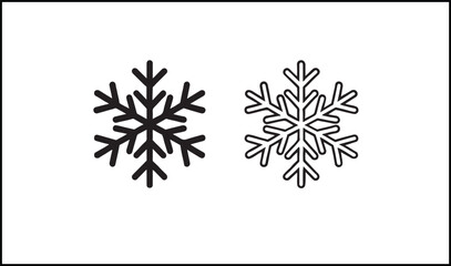 Snowflake vector outline and silhouette design