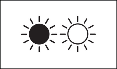 Sun vector outline and silhouette design