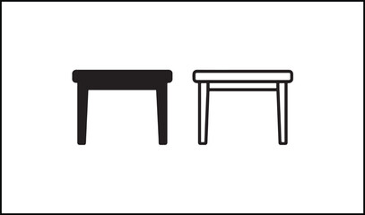 Table vector outline and silhouette design