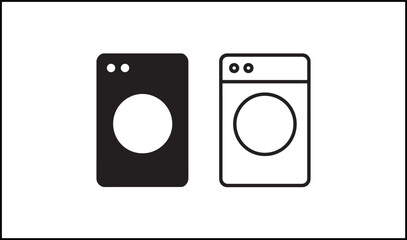 Washing machine vector outline and silhouette design