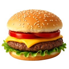 Zinger burger top view isolated on white background