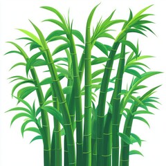 Obraz premium A dense cluster of vibrant green bamboo stalks with fresh slender leaves growing upward showcasing natural growth and vitality