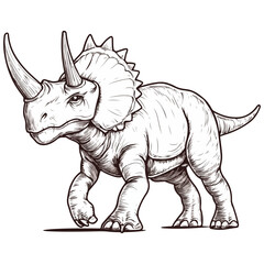Fototapeta premium triceratops, ancient animal, vector, transparent background, creature, animal, isolated, nature, big, icon, dinosaur, large, safari, wildlife, fauna, dino, jurassic, prehistoric, extinct