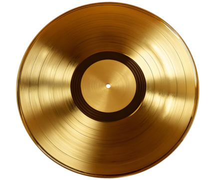 Luxury Golden Vinyl Record Music Award Shiny Elegant Golden Disc Premium Studio High Quality Professional Design Background Texture Abstract Circular Radial Pattern Metal Glossy   