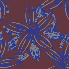 Burgundy Abstract Floral Seamless Pattern Design