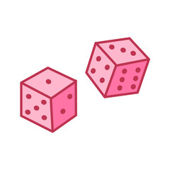 Pink Dice Illustration: Playful Western Vibe