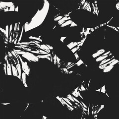 Monochrome Abstract Floral Seamless Pattern Design