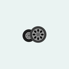 Car wheels icon logo flat vector design