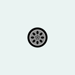 Car tire icon logo flat vector design
