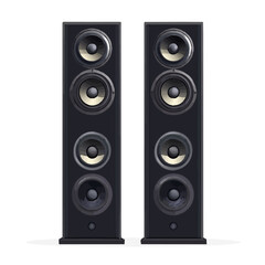 Floor-standing Speakers 2D flat vector illustration, isolated on a white background.