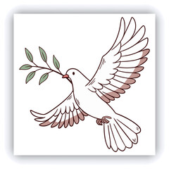 Two white doves surrounded by flowers in a soft golden light, symbolizing peace and love in a serene natural setting