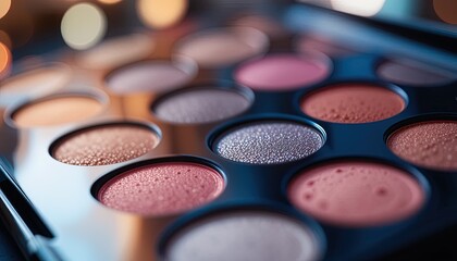 Close-up of a makeup eyeshadow palette.