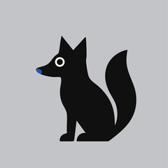 Cute vector fox with big eyes, simple design, great for kids' projects and decor.