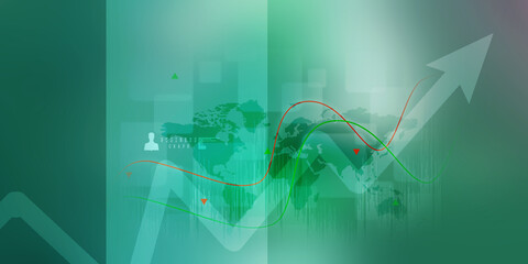 2d illustration Stock market online business concept. business Graph 