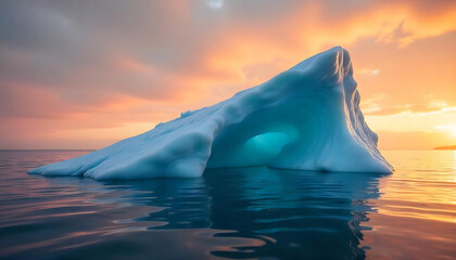 iceberg at sunset