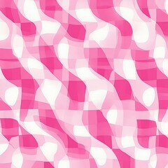 Abstract smooth pattern of flowing pink and white shapes blending into a soft translucent grid creating a gentle and dynamic visual rhythm