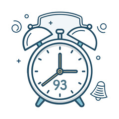 alarm clock vector icon set simple outline style
