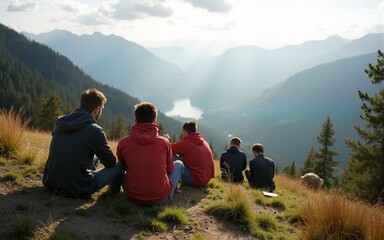 Panorama mit Gruppe von Leuten verschiedener Berufe. High quality