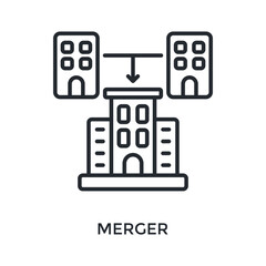 Merger Icon Outline Style. Vector Illustration For Graphic Design