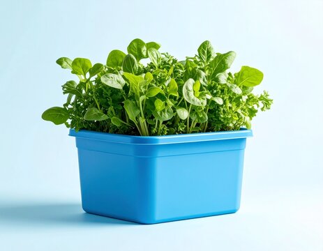 fresh basil in a pot
