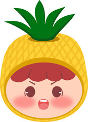 Cute Head Pineapple Shouting