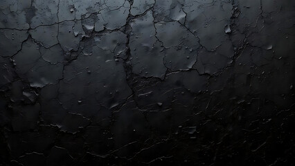 Fototapeta premium Dark Industrial Background Black Texture, Rough Surface, Cracked Wall Design - Perfect for Grunge and Urban Themes
