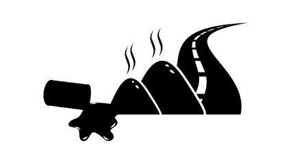 bitumen symbol, black isolated silhouette barrel