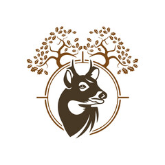 Deer Forest Logo design in vector 