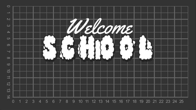 Back to school, motion text lettering animation 4k
