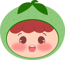Cute Head Melon Surprised