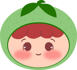 Cute Head Melon Smiling