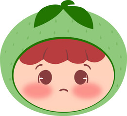 Cute Head Melon Sad