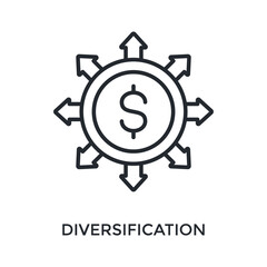 Diversification Icon Outline Style. Vector Illustration For Graphic Design