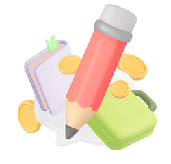 3D chart icon with percentage proportion data analytics optimization growth statistics finance graph business development  Education and investment for profit, icons and planning 