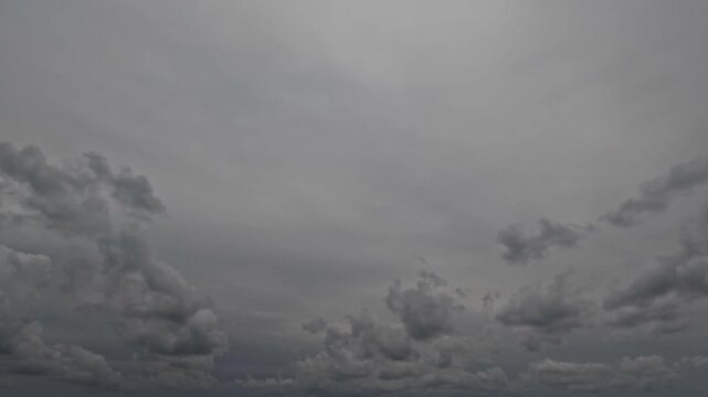 timelapse of massive leaden snow or rain clouds