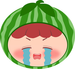 Cute Head Watermelon Crying