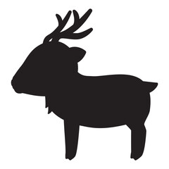 横向きのシカのシルエット