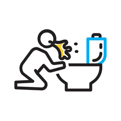 Vector multi color icon for Diarrhea