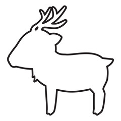 横向きのシカの線画