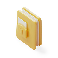Minimalist Yellow Folder Icon with Document on a Transparent Background