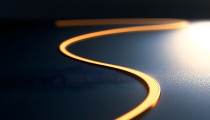 An abstract representation of light flowing in a smooth curve, highlighting innovation and creativity. Ideal for themes around modern technology, design, and artistic expression.