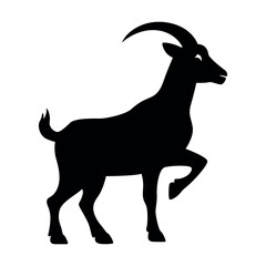Goat rearing silhouette vector illustration isolated on transparent background