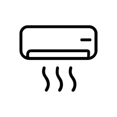 Air Conditioner Emitting Cool Air. Icon symbol illustration