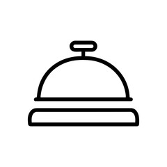 Black outline illustration of a hotel bell. Icon symbol illustration
