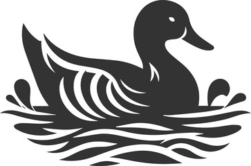 Bird silhouette of a duck vector illustration