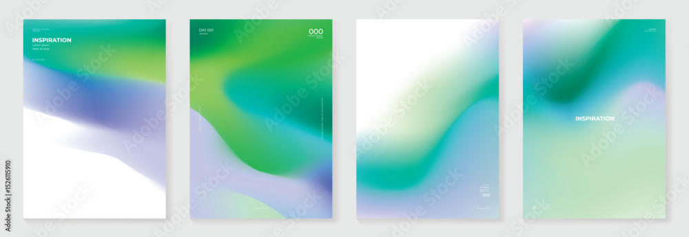 Aufkleber modern gradient poster background vector set. cover template with vibrant gradient mesh. ideal desig