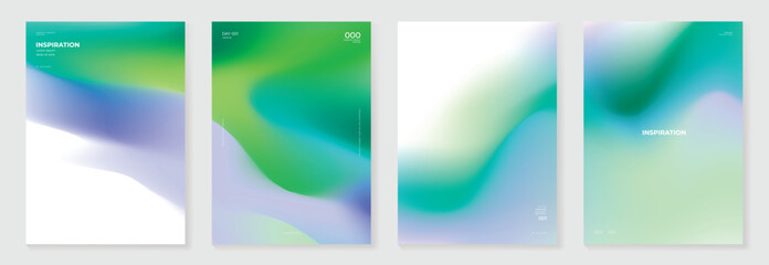 Modern gradient poster background vector set. Cover template with vibrant gradient mesh. Ideal design for social media, cover, banner, flyer. 